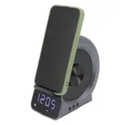 （18）3 In 1 Speaker PC ABS Alarm Clock With Wireless Charging For JY