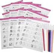 Nail Art Practice Drawing Template Book Sheets Set for Nail Art Kits Liner Pen