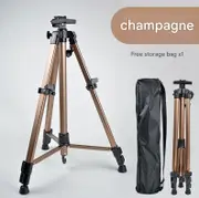 GGP Champagne Lightweight Adjustable Aluminum Camera Tripod With Carry Bag Professional Photography Stand