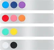 Magnetic Pin Board, Rustproof Iron Boards, Stripes, Metal Magnetic Boards with 10 Colourful Magnets, Memo Strips for Photos, School, Office, Home, Pack of 4