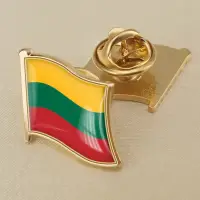 在飛比找蝦皮購物優惠-立陶宛國旗水晶滴膠徽章胸針,各國各國國旗