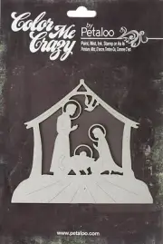 Petaloo Color Me Crazy Collection Chipboard Nativity
