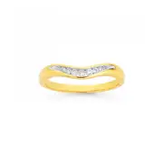 9ct Gold Diamond Curved Anniversary Band