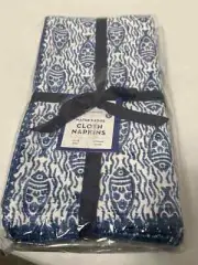 NEW in Package - Set of 4 Two's Company Water's Edge FISH Pattern Napkins Cotton