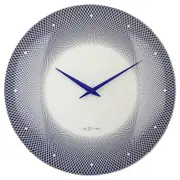 NeXtime Deep Glass Analogue 50cm Hanging Wall Clock Decor Silent Sweep Blue