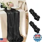 Cheesecloth Table Runner 10 Ft Black Table Runner, 2 Pcs Cheese Cloth Table R