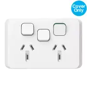 Clipsal Iconic Double Powerpoint 10A Extra Switch Skin Vivid White | 3025XC-VW
