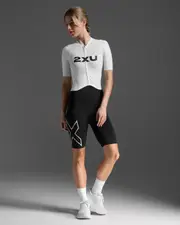 Light Speed React Sleeved Trisuit, 2XU, M, Black/White, Female
