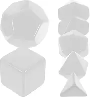 CHICAMPERA 7Pcs Blank Multi Sided Plastic Dices for DIY Game Props Writable Dice for Creative Activities Safe Lightweight Educational Crafting Tools