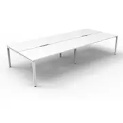 RAPIDLINE DELUXE RAPID INFINITY PROFILE LEG WORKSTATION No Screen 4 Person Double Sided W1800 x D750 x H730mm (per user) White Top White Frame
