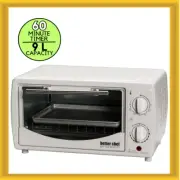 Better Chef 9L Toaster Oven Broiler with Slide-Out Rack and Bake Tray in White