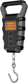 [JAJAJ] Industrial Digital Crane Scale 50Kg Hanging Scale with Ruler, Digital Portable Fish Hook, Electronic Weighting Luggage Scale LED Display for Farm,Livestock,Factory,Construction(Grey)