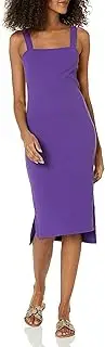 [The Drop] Women's Amelia Square Neck Strappy Bodycon Midi Tank Dress