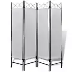 4-Panel Room Divider Privacy Folding Screen White 160 x 180 cm OLL