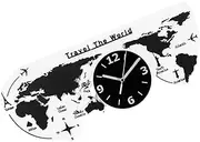Acrylic World Map Clock Decorative Wall Clock Silent Design Wall Art for Home and Office