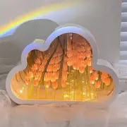 Tulip Cloud Night Light Lamp Mirror DIY Pink Blue Orange Yellow