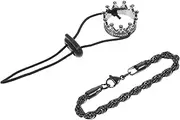 Pet Adornment Stylish Lizard Head Decor Crown Hat Necklace for Small Reptiles