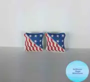 Miniature Pillows Dollhouse Diggs 1:12 Mini Artisan Red White Blue Stars Stripes