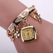 Stylish Square Dial Alloy Bracelet Watch for Women - Quartz Movement in Gold & S