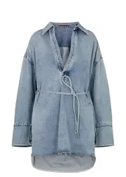 Petar Petrov Denim Mini Tunic Dress - Light Blue - S (UK8-10 / S) S (UK8-10 / S)