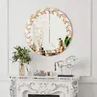 Timeless Round Sunburst Decorative Wall Mirror Large Silver Art Accent Mirror