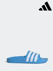 adidas Blue Adilette Aqua Kids Slides (N33431) | $30