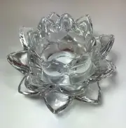 Shannon Godinger 5.5" Lotus Water Lily Crystal Faceted Votive Holder NIB