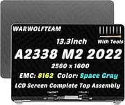 13.3in Compatible with MacBook Pro A2338 M2 2022 EMC 8162 661-12830 661-12829 MNEH3 MNEJ3 MNEP3 MNEQ3 2560 x 1600 LCD LED Screen Replacement Complete Assembly(Space Gray)