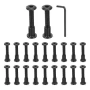 20Sets M6x35mm Hex Drive Socket Cap Bolt M6x12mm Nuts with Hex Wrench Black