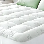 Niagara Bamboo Mattress Topper Double Bed Size - 2.5 cm Thick Breathable Pillow Top Mattress Pad for Back Pain Relief - Pocket Topper Fits 20-50 cm Mattress (Bamboo, 135x190 cm)