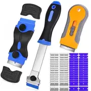 Razor Blade Scraper, 3 Pack Shrink Scraper Tool with 50 Plastic, 30 Metal Razor