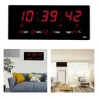 LED Wall Clock Large Digital Clock w/ Temperature Humidity Calendar Display