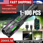 350000000 Lumen Super Bright LED Tactical Flashlight Rechargeable LED Work Light