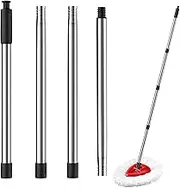 4-Section Spin Mop Replacement Handle - 2.5-5 Foot Mop Handle Replacement Stick Compatible with O-Ceda Spin Mop Base, EasyWring Mop Refills for Floor Cleaning (Mop Head/Base are not Included)