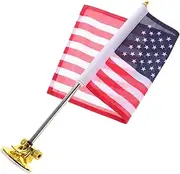 CAXUSD 1 Set Durable Car Flag Pole Holder with Strong Suction Cup Base Adjustable Telescopic Design for Secure Flag Display