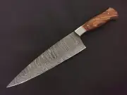 13" CUSTOM HAND MADE DAMASCUS STEEL CHEF KNIFE ROSEWOOD HANDLE W/SHEATH A533