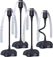 Glovv 4 Pack Portable Fly Food Fans for Tables, Bug Swatter Fan Outdoor, Deterrent Picnic Flies Spinner Table Top Away with Hanger, Restaurant, Camping, Patio (Black)