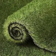 Prime Turf Artificial Grass 10SQM Roll 1x10m 45mm Pile Height Synthetic Turf Mat Fake Plants Yarn Lawn, Home Decor Garden Backyard Patio Indoor Outdoor Wall, Set of Olive Green Grasses