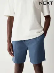 Blue Stretch Cotton Elasticated Waist Shorts (AL4519) | $36