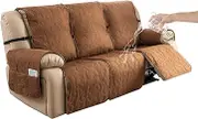 Genina Couch Covers for 3 Cushion 100% Waterproof Couch Sofa Reclining Sofa Covers 3 seat Couch Covers for Reclining couches Furniture Protector for Dog (Brown, 3 Seater)