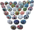 20 X Mix Vintage Look Flower Ceramic Knobs Door Handle Cabinet Drawer Cupboard P