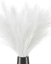 HolaFlors Faux Pampas Grass Decor Tall 37"/3.1FT 8 Pcs Large Fluffy Artificial Fake Flowers Plants for Vase Filler Room Bathroom Decor Home Boho Wedding Decor Valentines Day Decorations (White)