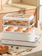 3 Tier Food Steamer, 1360W Electric Vegetable Steamer, Multifunction Steam Box with Removable Basket, 10H Appointment Automatic Heat Preservation, Use for Variety of Foods