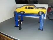 1:24 1:25 Scale Blue 4 Post Adjustable Car Lift For Work Shop Garage Dioramas