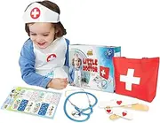 Axel Adventures Montessori Doctor Kit for Toddlers - Doctor Play Set with Wooden Tools, Stethoscope, First Aid Bag & Accessories, Toddler Toys for Role Play, Ideal Gift for Sensory Learning