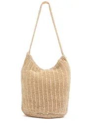 Free People A Little Sparkle Woven top Handle bag - Rose One Size