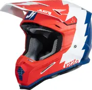 Just1 J22F Revolte Motocross Helmet, white-red-blue, Size XL for Men White Red Blue