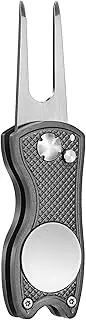 Mile High Life All Metal Foldable Golf Divot Tool with Pop-up Button & Magnetic Ball Marker (Multi-Colors/Shape)