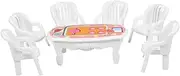 ibasenice Doll House Miniature Furniture Set 7pc Mini Table Chairs Plastic Miniature Dining Set for Dollhouse