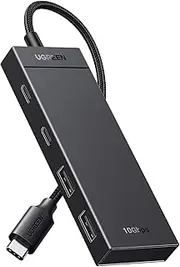 UGREEN 10Gbps USB C Hub, 4 in 1 USB 3.2 Splitter with 2 Type C&A Ports for PC, Laptops, MacBook Air, iPad, iPhone 16/15 Pro Max, Surface, and More (0.3M)